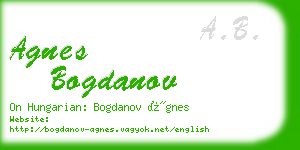 agnes bogdanov business card